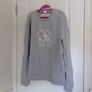 LACOSTE Heather Grey Sailing Club Sweater